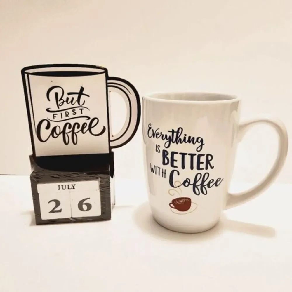Coffee Lovers Bundle Block‎ Calendar Oven Mitts Coffee Cup Dish Towel